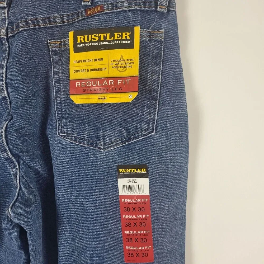Rustler Regular Fit Jeans‎ 33X30 Mens Straight Leg Heavy Weight Denim High Rise